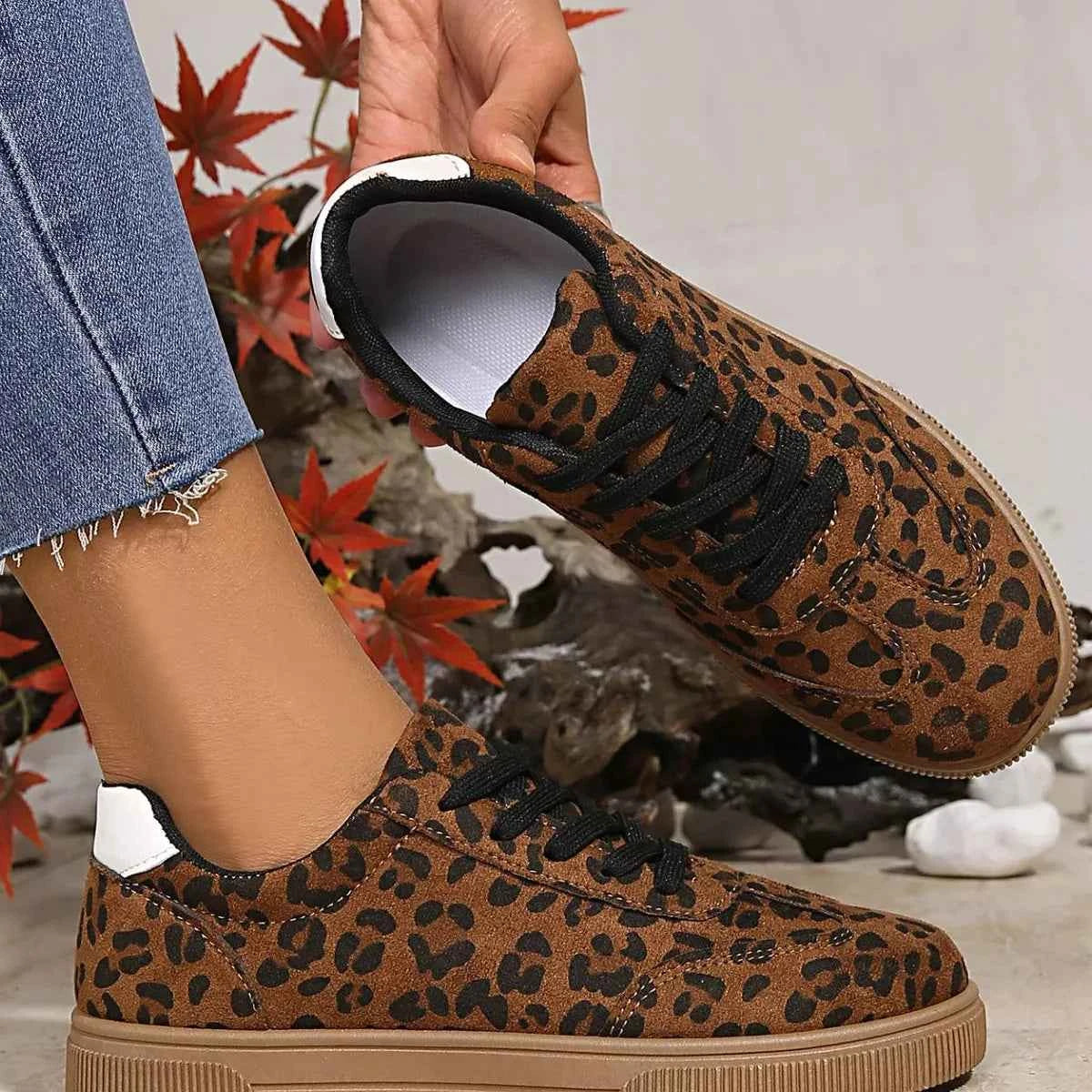 TEEK - Leopard Lace Up Sneakers SHOES TEEK Trend