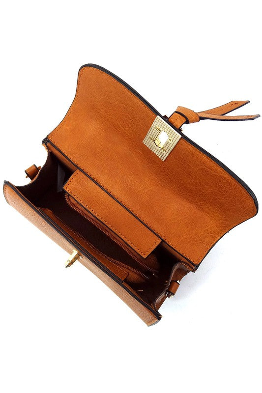 TEEK - Twist Lock Flap Satchel Crossbody Bag BAG TEEK FG