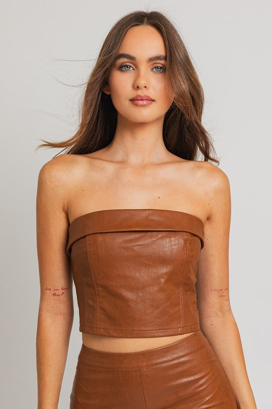 TEEK - Milk Chocolate Corset Tube Top TOPS TEEK FG   