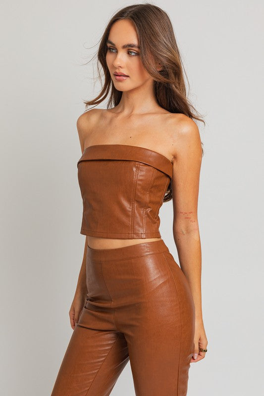 TEEK - Milk Chocolate Corset Tube Top TOPS TEEK FG   