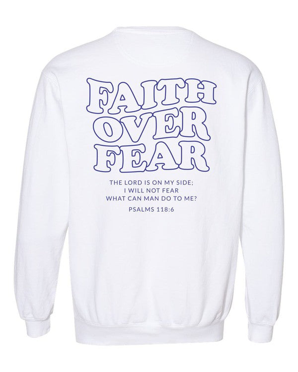 TEEK - Faith Over Fear Comfort Sweatshirt TOPS TEEK FG White 2X 