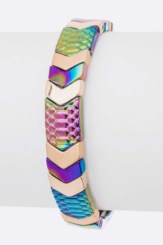 TEEK - Holographic Textured Stretch Chevron Bracelet JEWELRY TEEK FG   