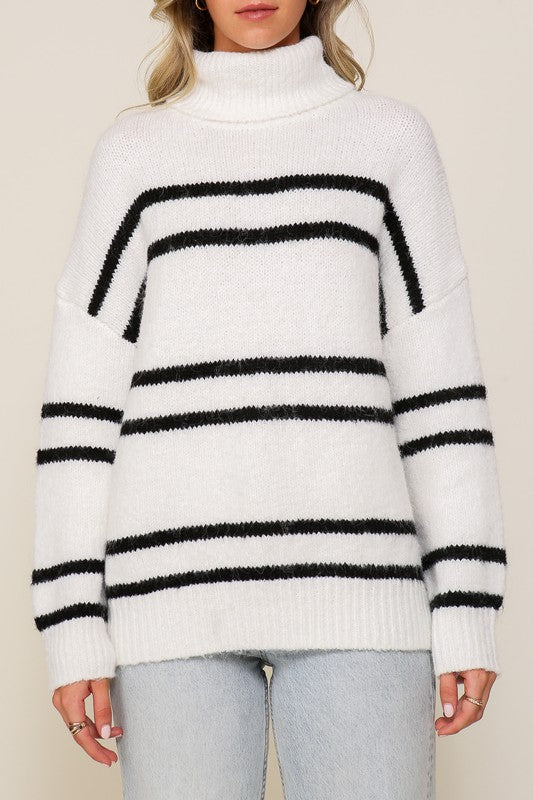 TEEK - Turtleneck Pinstripe Sweater SWEATER TEEK FG   