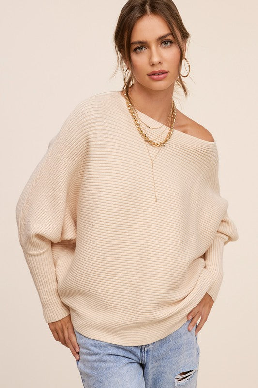 TEEK - Pop Shoulder Mae Sweater SWEATER TEEK FG OAT MILK L 