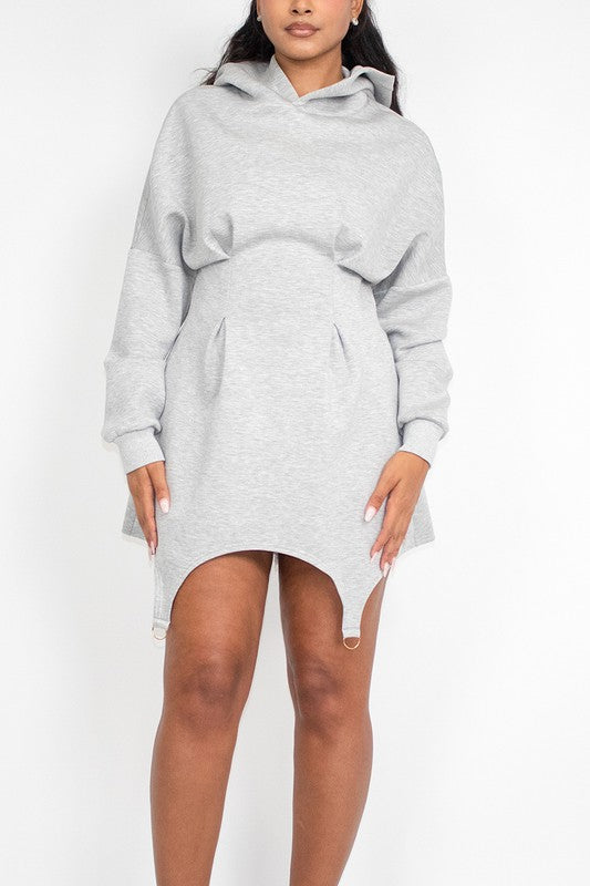 TEEK - Grey Casual Hoodie Dress DRESS TEEK FG   