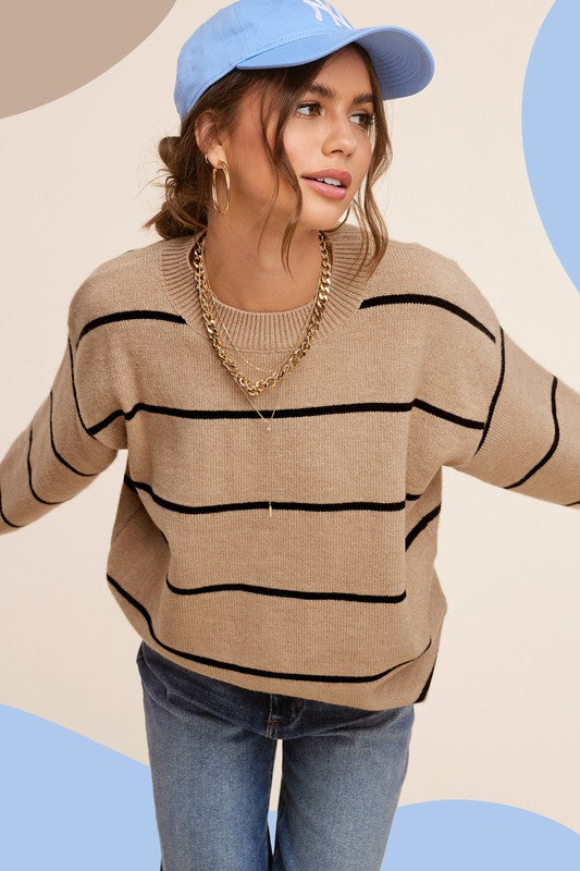 TEEK - Striped Eunice Sweater SWEATER TEEK FG COOKIE DOUGH S 