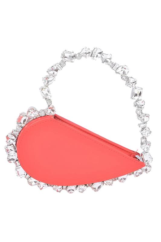 TEEK - Crystal Handle Heart Shape Clutch BAG TEEK FG Red  