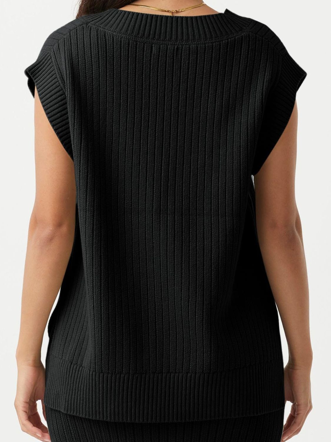 TEEK - Mandy Ribbed V-Neck Sweater Vest TOPS TEEK Trend