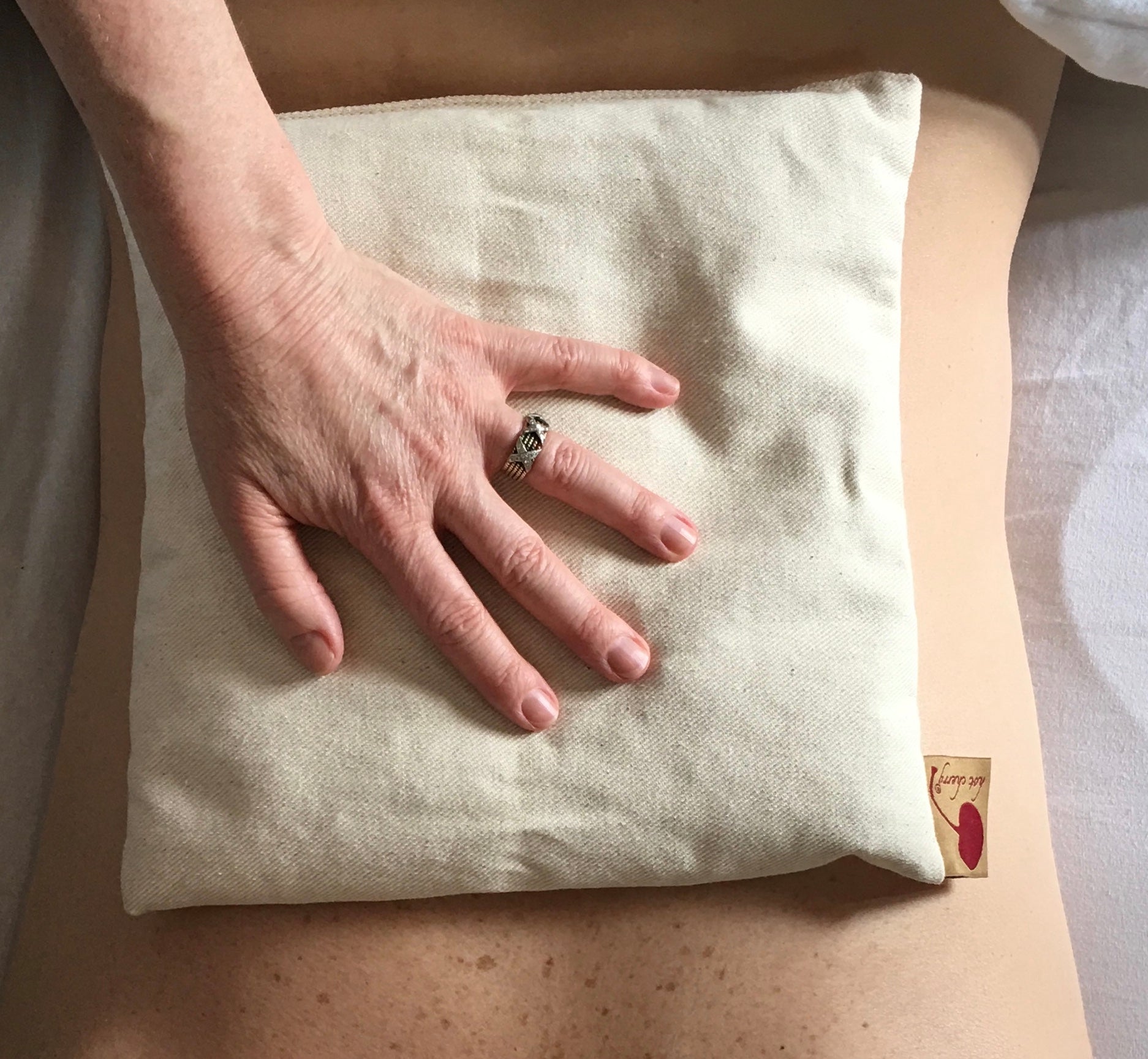 TEEK - Hot Cherry Square Pillow in Natural Denim PILLOW TEEK HCP