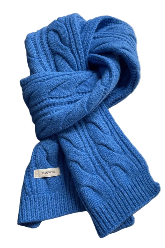 TEEK - Wool Cable Knit Winter Scarf SCARF TEEK Trend Blue ONESIZE