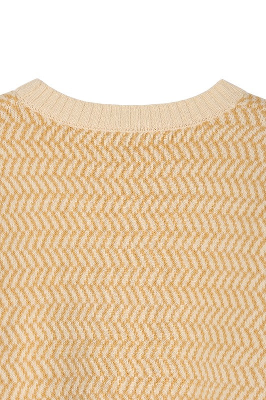 TEEK - Herringbone Pattern Crew Neck Sweater SWEATER TEEK FG   