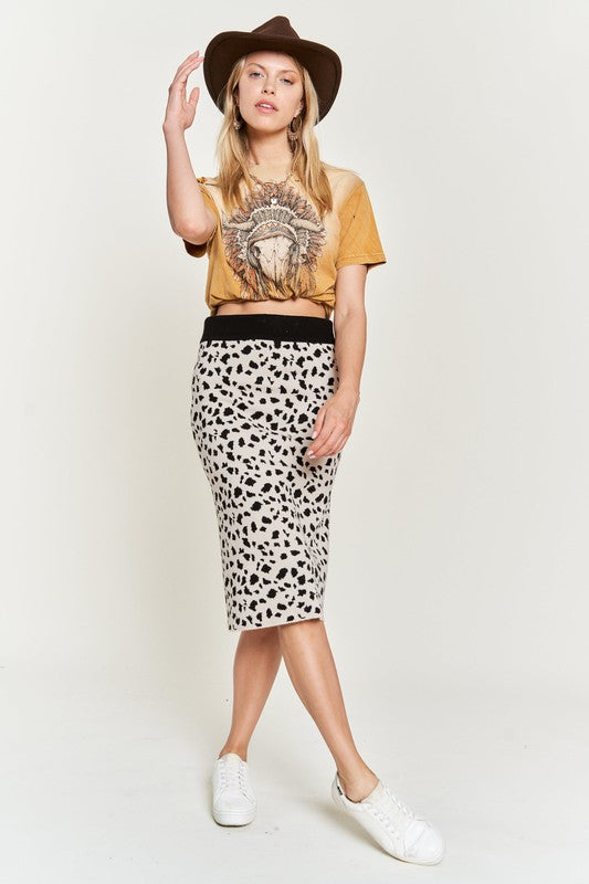 TEEK - PLUS SIZE ANIMAL PRINT SWEATER SKIRT SKIRT TEEK FG   