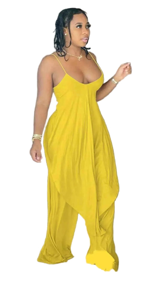 TEEK - Asymmetrical Hem Cami and Pants Set SET TEEK Trend Yellow S