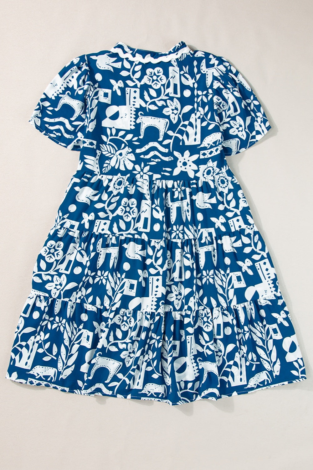 TEEK - Peacock Blue Short Sleeve Dress DRESS TEEK Trend   