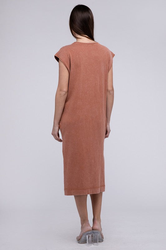 TEEK - Slouch Shoulder Comfy Sleeveless Slit Side Dress DRESS TEEK FG   