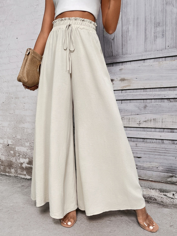 Texture Tied Wide Leg Pants main image 1
