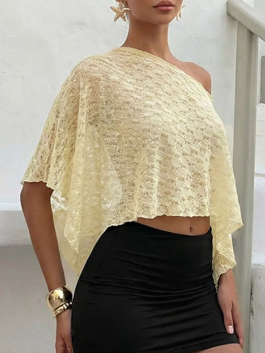 TEEK - One Shoulder Long Sleeve Cover Up TOPS TEEK Trend