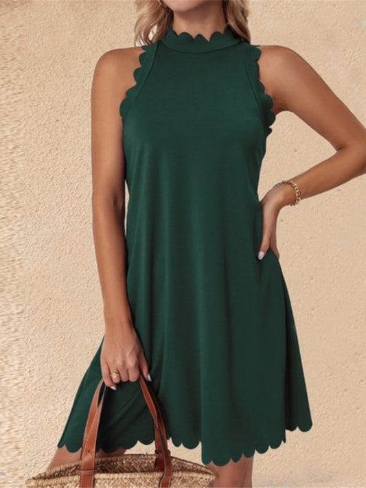 TEEK - Mock Neck Sleeveless Mini Dress DRESS TEEK Trend Green S 