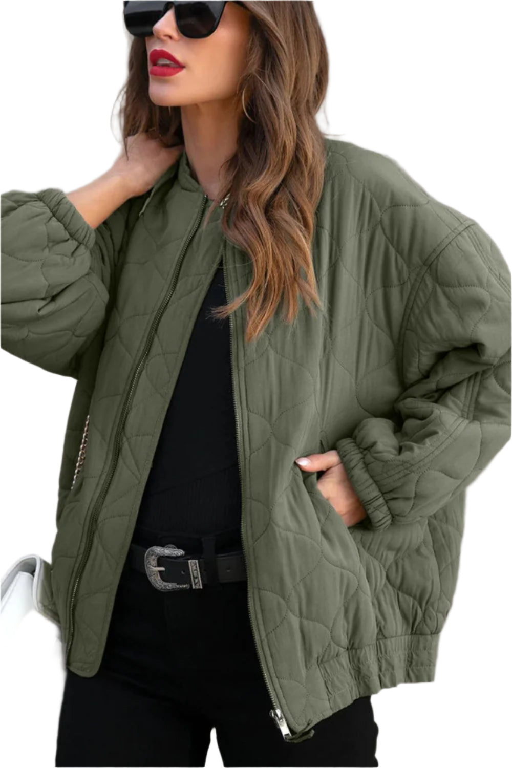 TEEK - Sage Zip Up Drop Shoulder Long Sleeve Puffer Jacket JACKET TEEK Trend