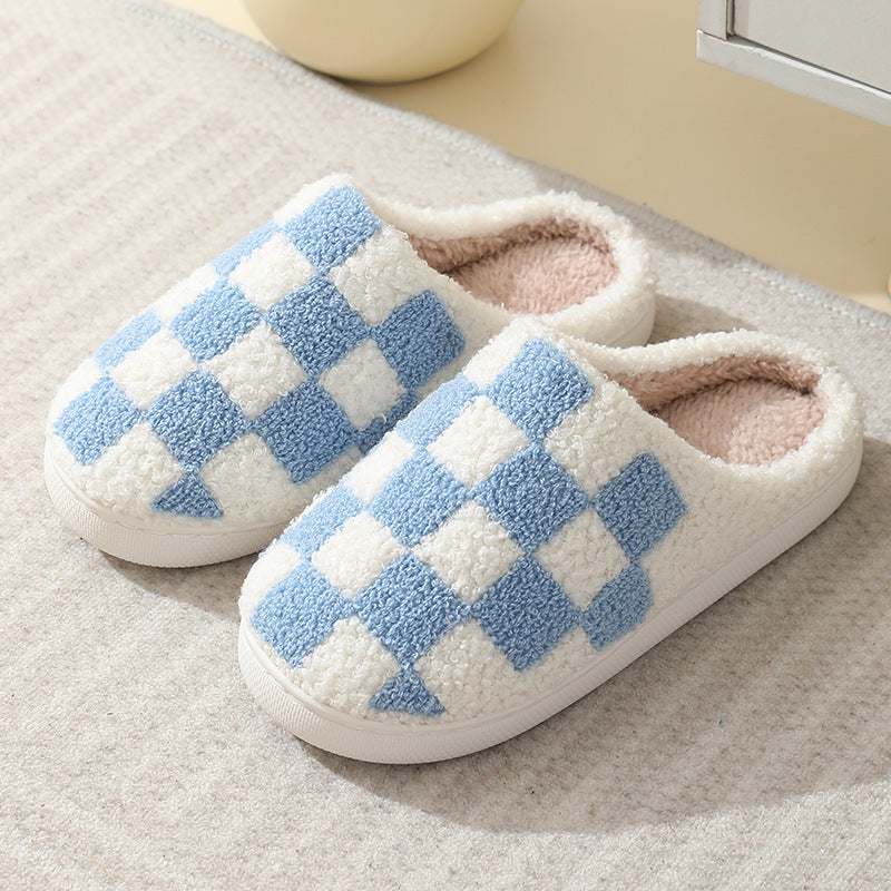 TEEK - Colorful Plaid Pattern Wool Slippers SHOES TEEK K Blue 7