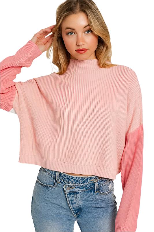 TEEK - Color Block Oversize Sweater SWEATER TEEK FG BLUSH XS 