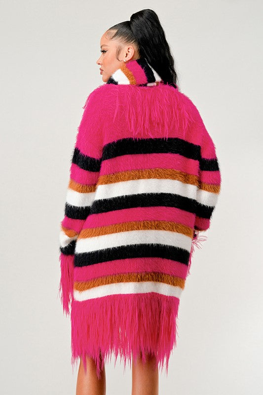 TEEK - Fuzzy Striped Sweater COAT TEEK FG   