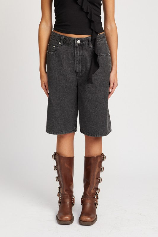 TEEK - Black Denim Bermuda Shorts SHORTS TEEK FG S  