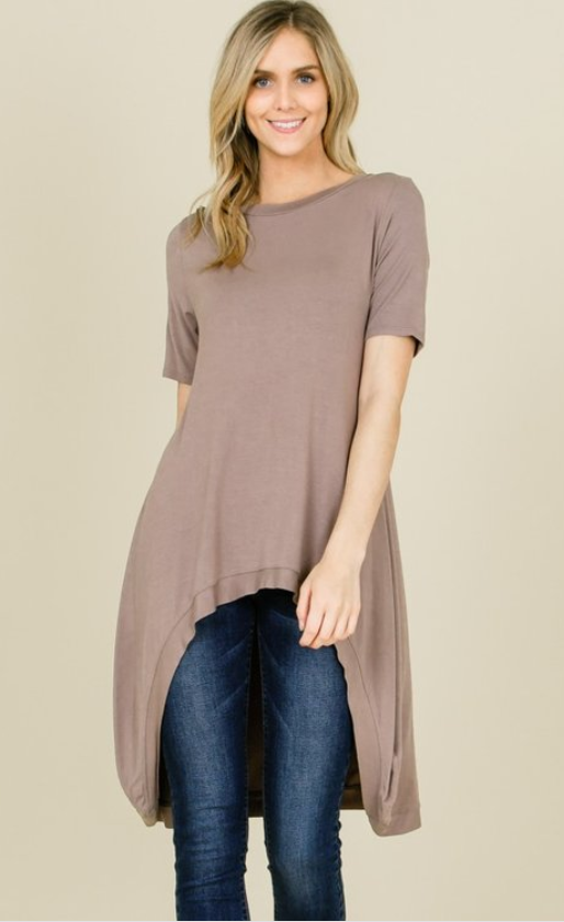 TEEK - Hi-Low Tee TOPS TEEK RRRB Taupe S