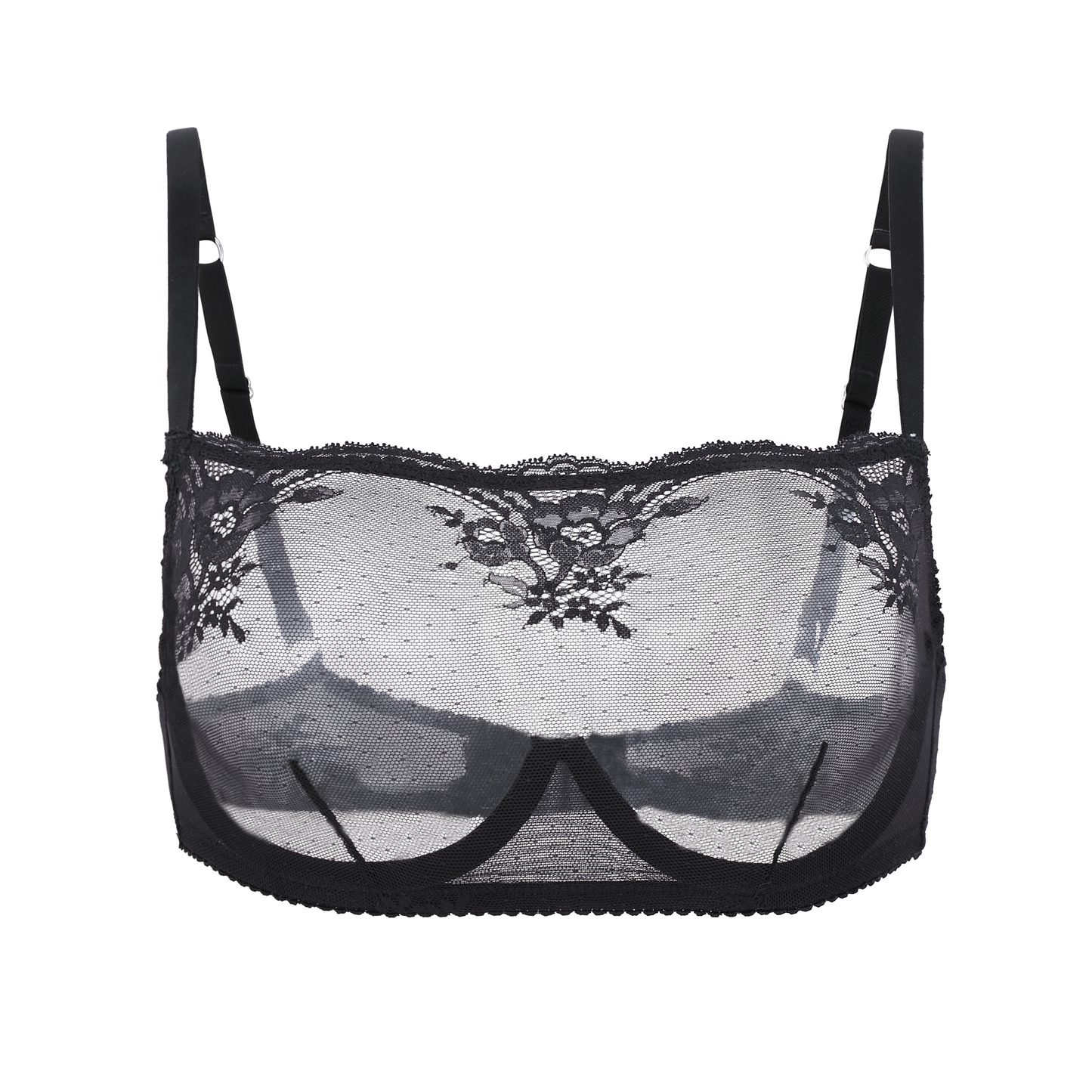 TEEK - Kim High Neck Sheer Lace Underwire Bra BRA TEEK AC Black Opal 32C