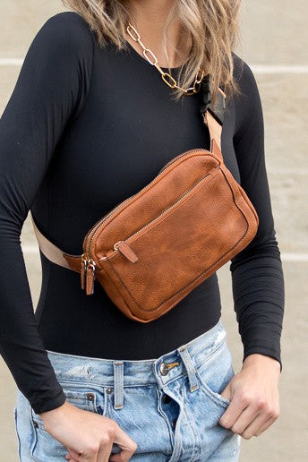 TEEK - Vegan Leather Everywhere Sling Belt Bag BAG TEEK FG Cognac  