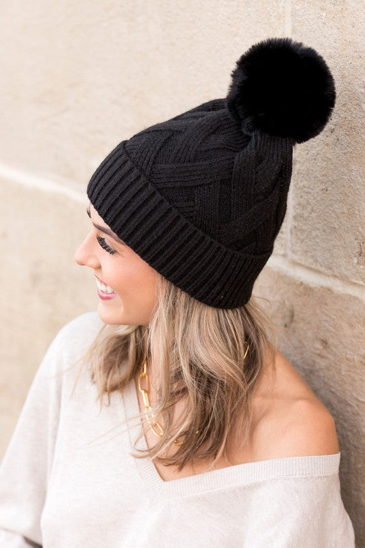 TEEK - Chunky Knit Pom Beanie HAT TEEK FG   