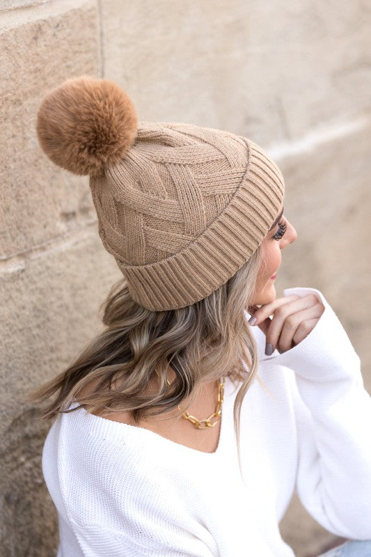 TEEK - Chunky Knit Pom Beanie HAT TEEK FG   