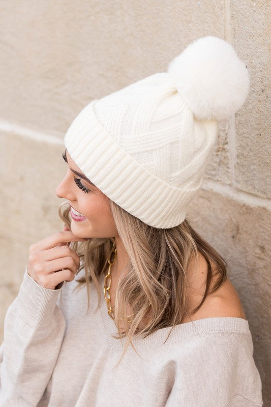 TEEK - Chunky Knit Pom Beanie HAT TEEK FG   