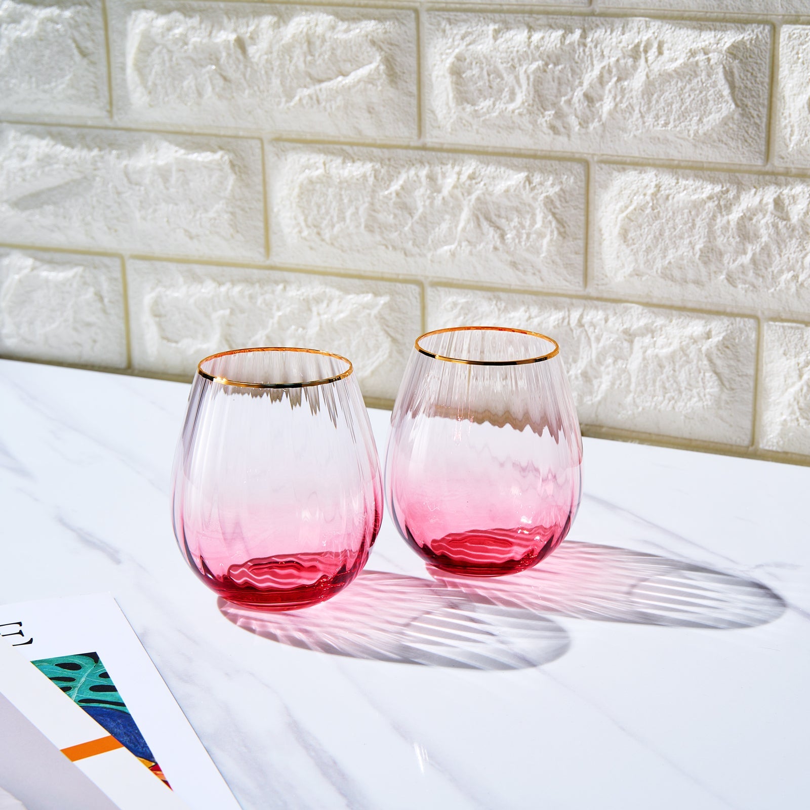 TEEK - Waterfall Stemless Wine Glassware Set HOME DECOR TEEK KS