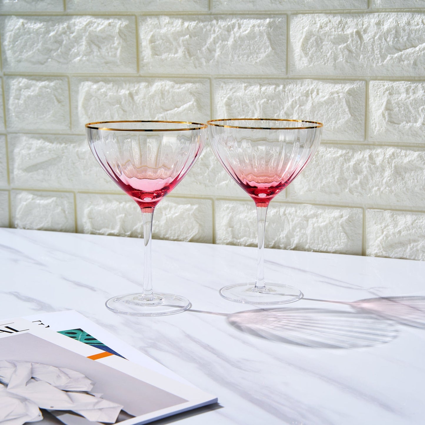 TEEK - Waterfall Champagne Coupe, Cocktail Glassware Set HOME DECOR TEEK KS