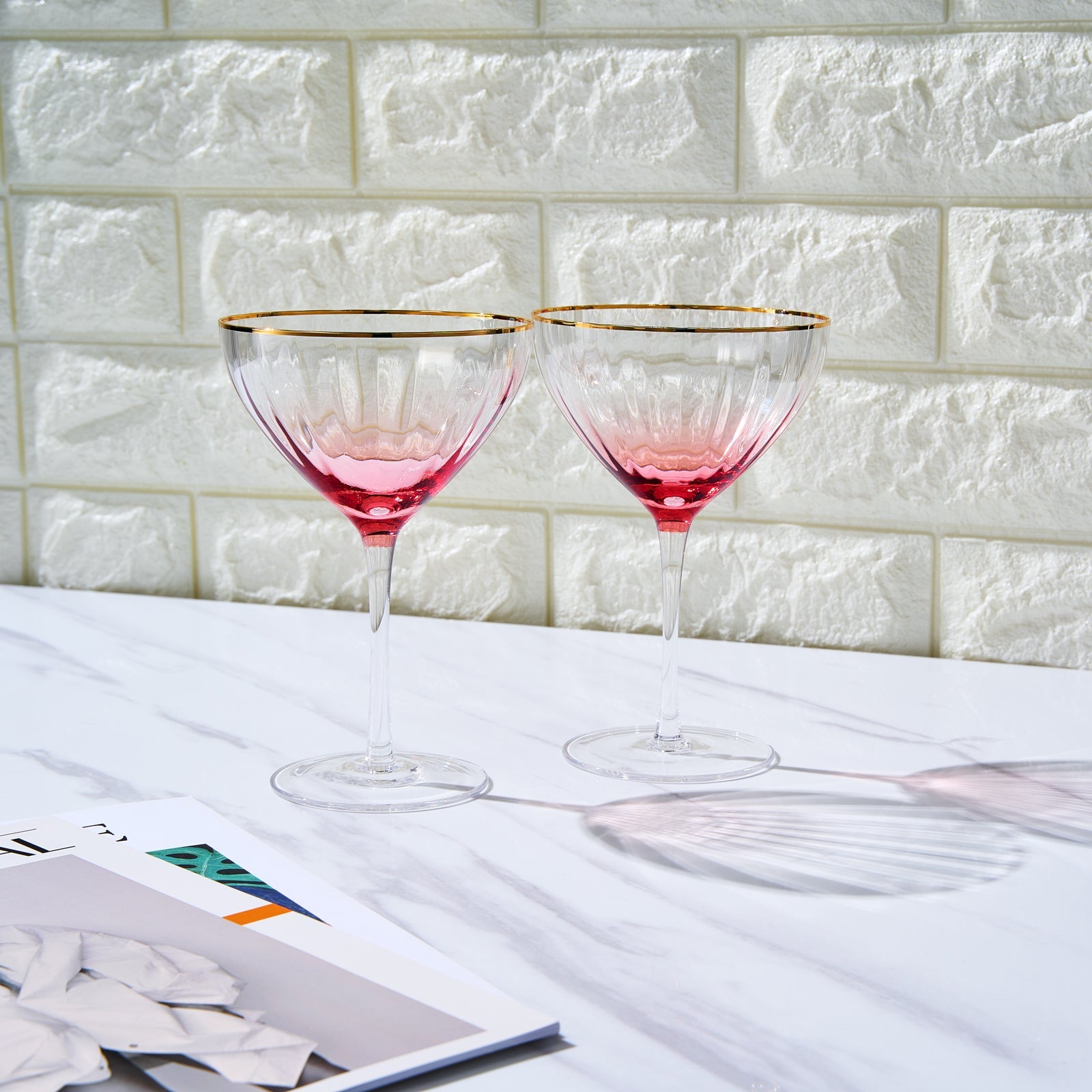 TEEK - Waterfall Champagne Coupe, Cocktail Glassware Set HOME DECOR TEEK KS