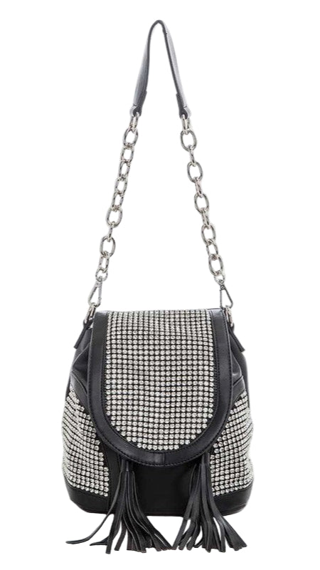 TEEK - Iconic Rhinestone Convertible Fahion Bag BAG TEEK FG BLACK/CLEAR