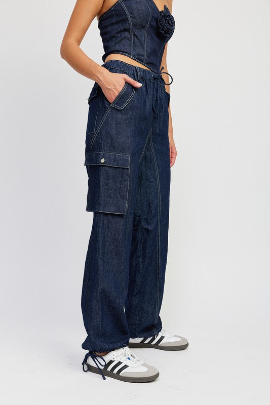 TEEK - CONTRAST STITCHING DENIM PANTS JEANS TEEK FG   