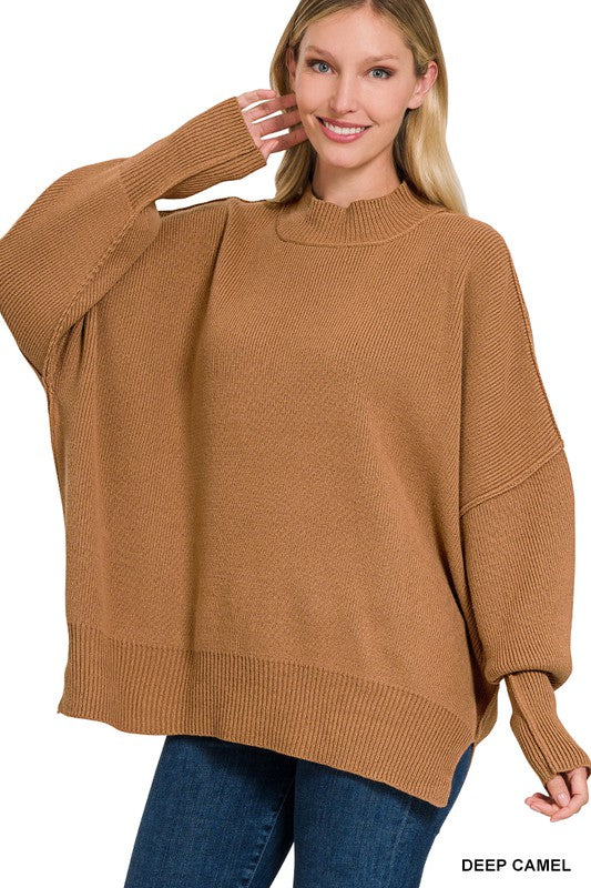 TEEK - Side Slit Oversized Sweater SWEATER TEEK FG DEEP CAMEL S/M 