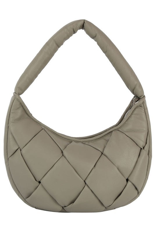 TEEK - Ecostitch Puffy Woven Hobo Shoulder Bag BAG TEEK FG GREY