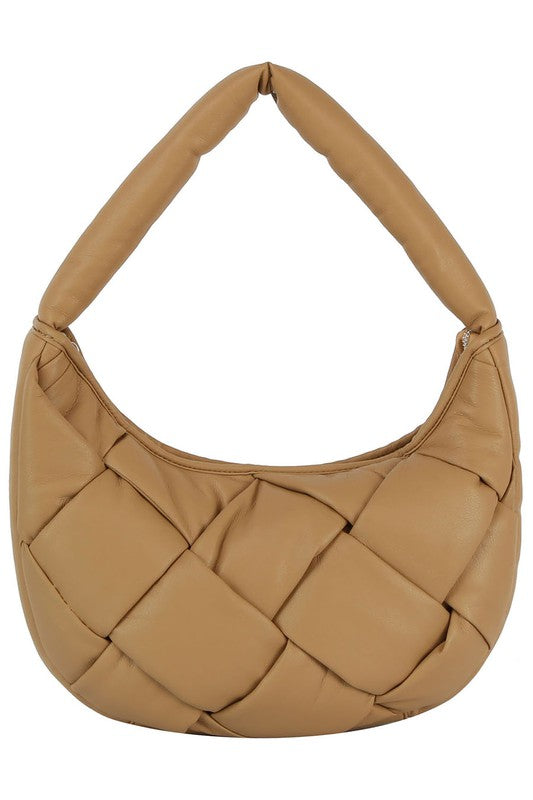 TEEK - Ecostitch Puffy Woven Hobo Shoulder Bag BAG TEEK FG TAUPE