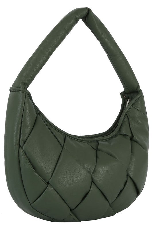 TEEK - Ecostitch Puffy Woven Hobo Shoulder Bag BAG TEEK FG OLIVE