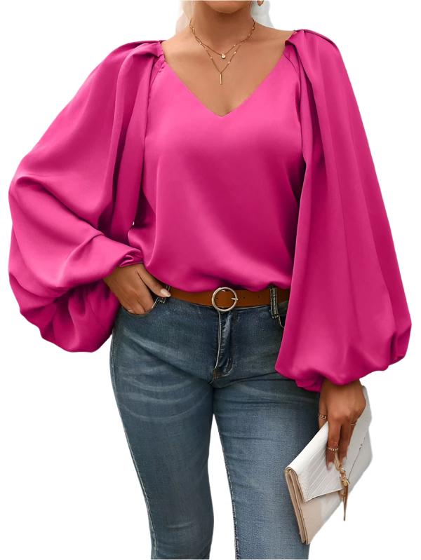 TEEK - Lantern Sleeve Blouse TOPS TEEK FG Hot Pink S 