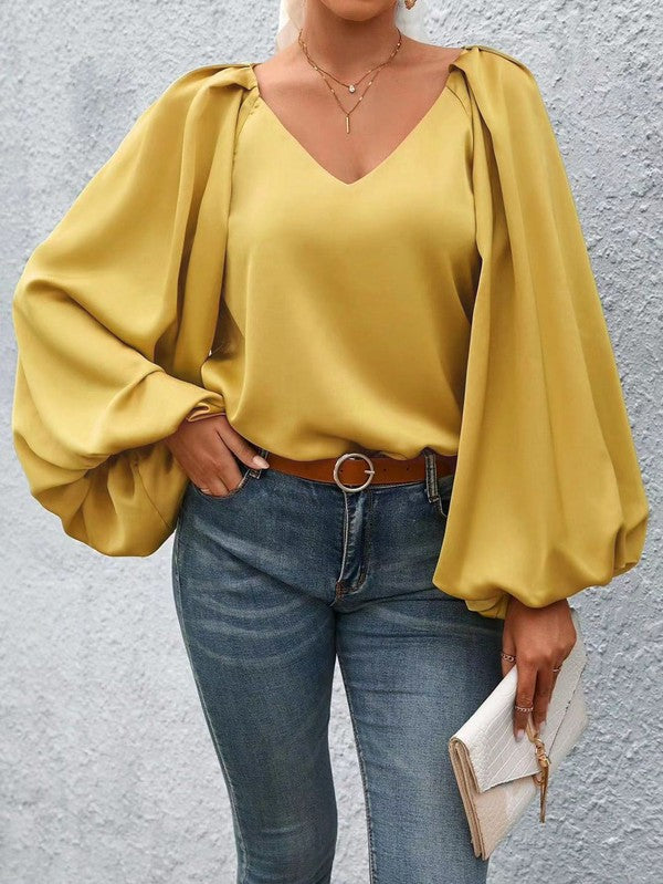 TEEK - Lantern Sleeve Blouse TOPS TEEK FG Yellow S 