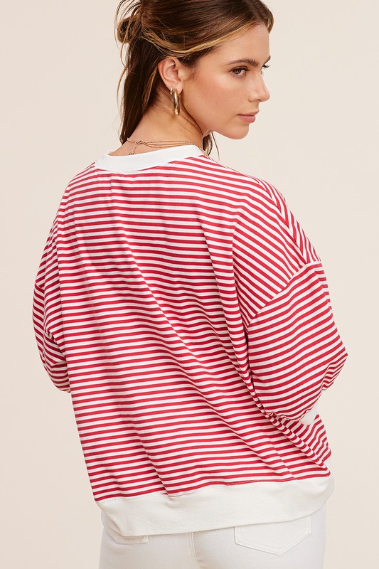 TEEK - Crew Neck Stripe Short Sleeve Top TOPS TEEK FG   