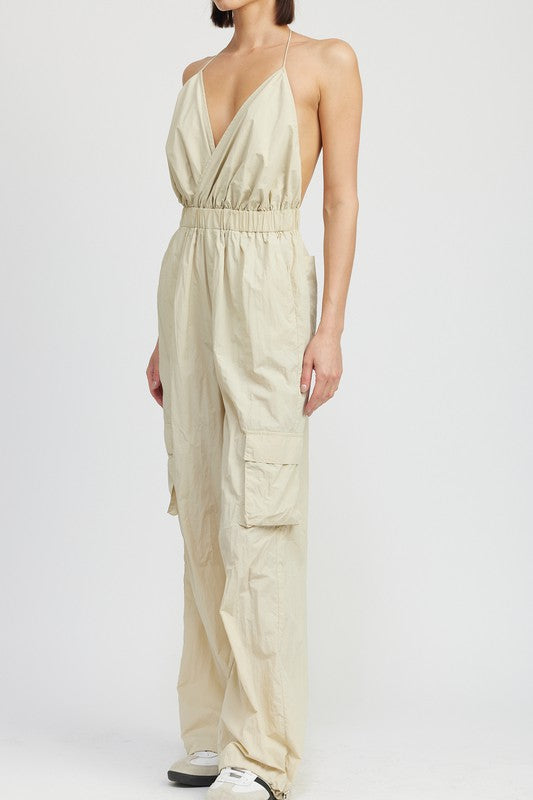 TEEK - SPAGHETTI STRAP CARGO JUMPSUIT JUMPSUIT TEEK FG   