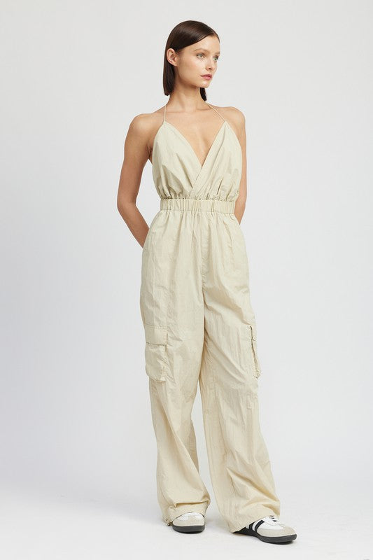 TEEK - SPAGHETTI STRAP CARGO JUMPSUIT JUMPSUIT TEEK FG   