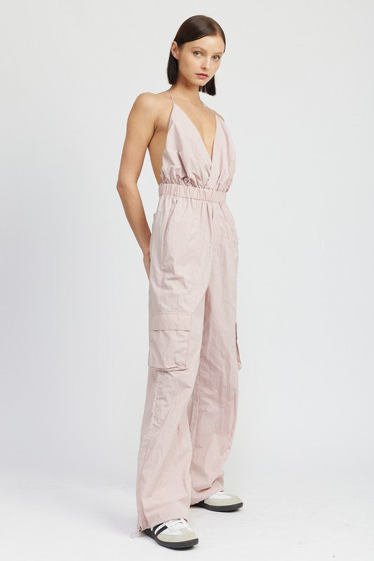 TEEK - SPAGHETTI STRAP CARGO JUMPSUIT JUMPSUIT TEEK FG   