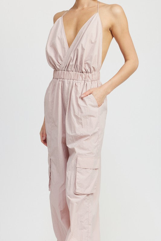 TEEK - SPAGHETTI STRAP CARGO JUMPSUIT JUMPSUIT TEEK FG   