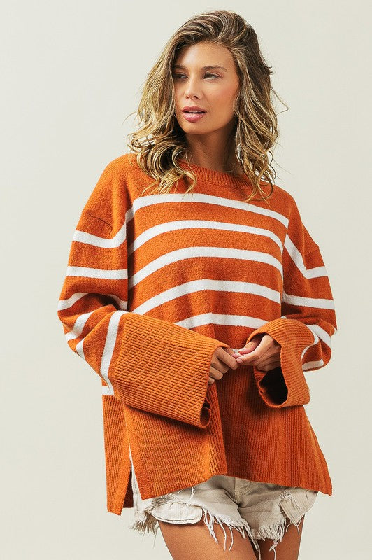 TEEK - Ribbed Hem Stripe Sweater SWEATER TEEK FG   